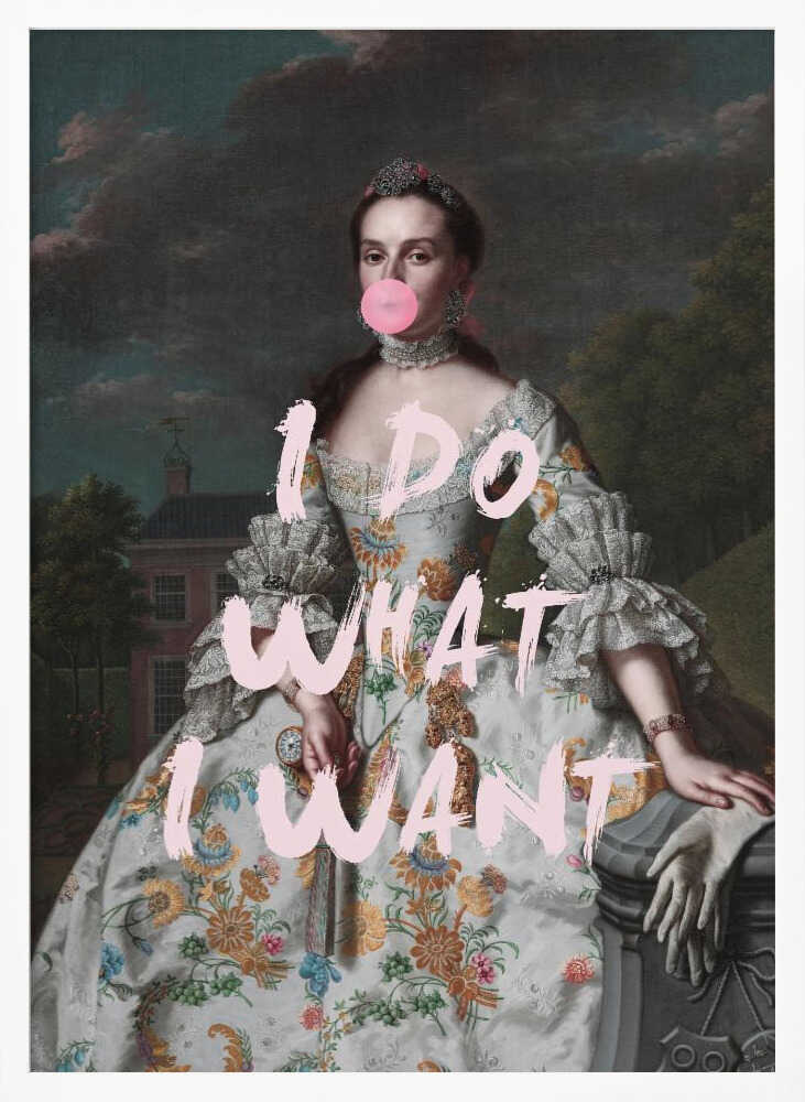 Sassy Bubblegum Portrait Art Print UK — Portrait Vibrant Wall Art — Living Room — Wall It All Prints