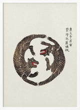 Woodblock Tigers From Yatsuo No Tsubaki Art Print UK — Japanese Vibrant Wall Art — Living Room — Wall It All Prints