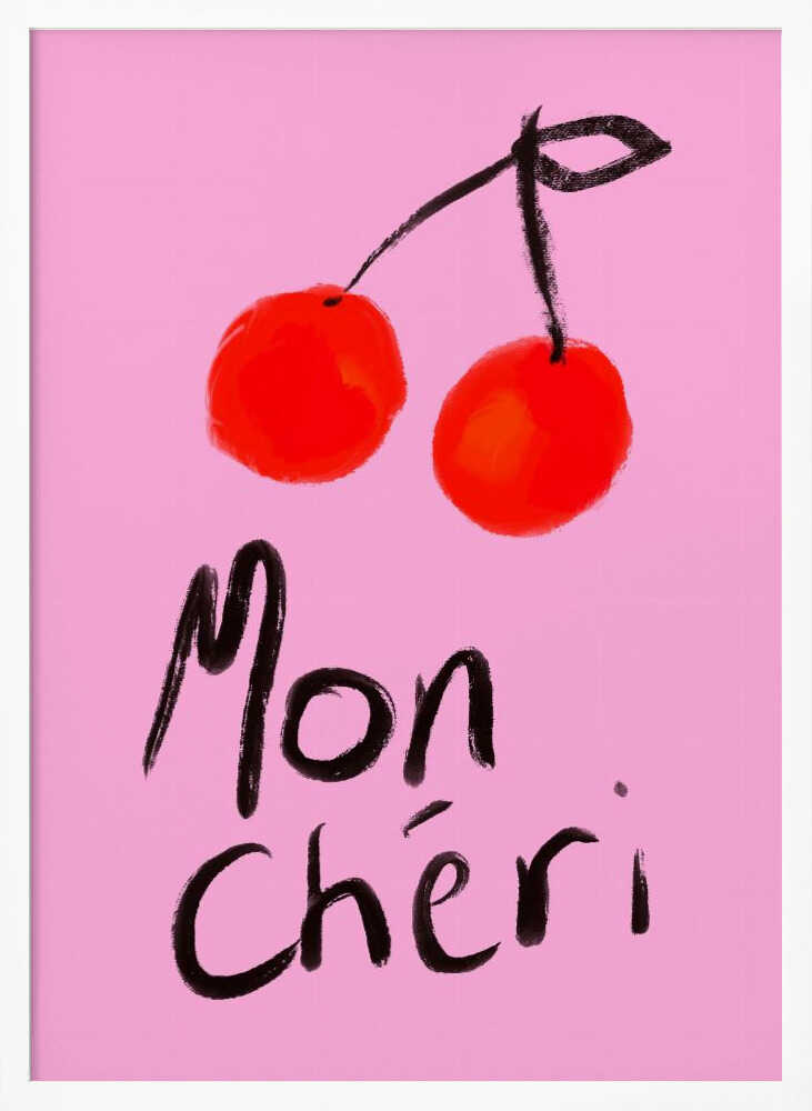 Mon Cheri Cherries Art Print UK — Abstract Vibrant Wall Art — Kitchen — Wall It All Prints