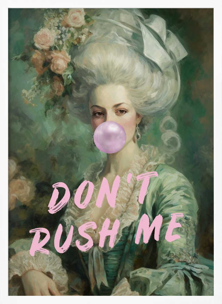 Sassy Rococo Bubblegum Lady Art Print UK — Portrait Minimal Wall Art — Living Room — Wall It All Prints