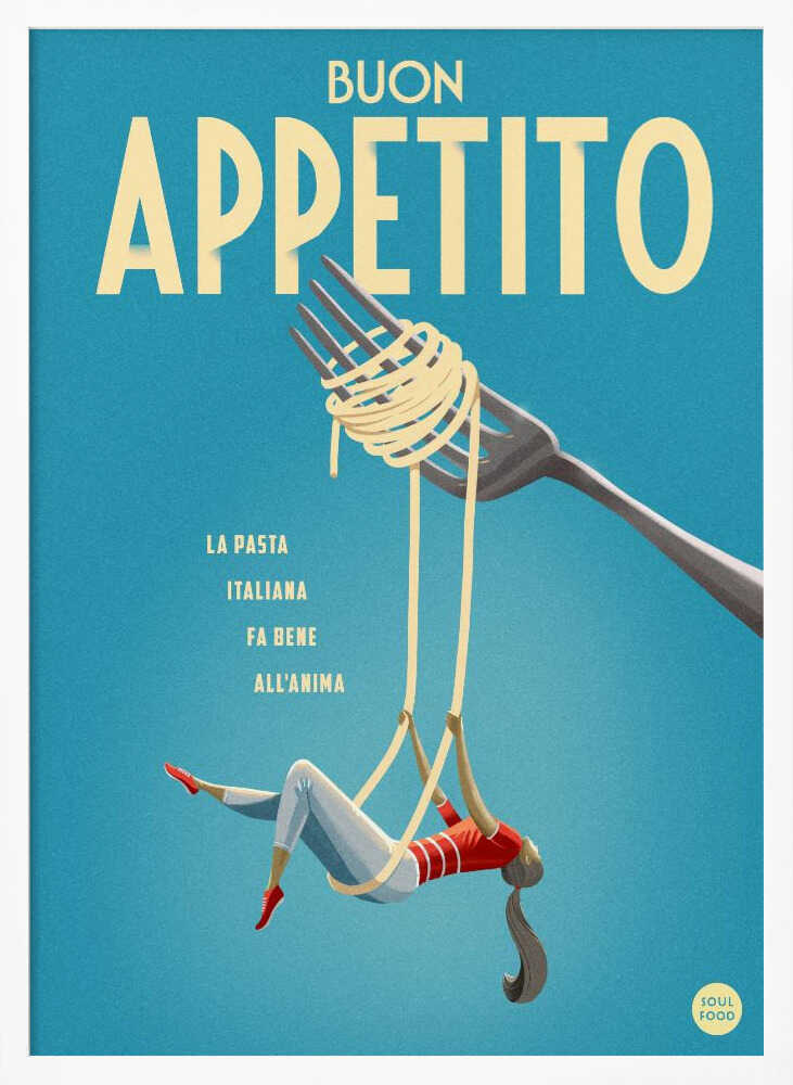 Buon Appetito Swing Art Print UK — Portrait Minimal Wall Art — Kitchen — Wall It All Prints