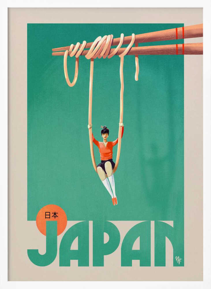 Japanese Noodle Swing Art Print UK — Japanese Minimal Wall Art — Kitchen — Wall It All Prints