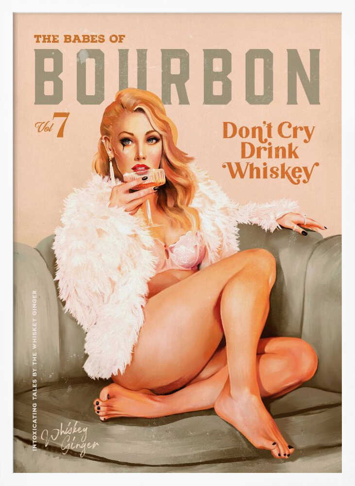 Babes of Bourbon Vol 7 Sexy Vintage Whiskey Pinup Girl Art Print UK — Portrait Dark Wall Art — Living Room — Wall It All...