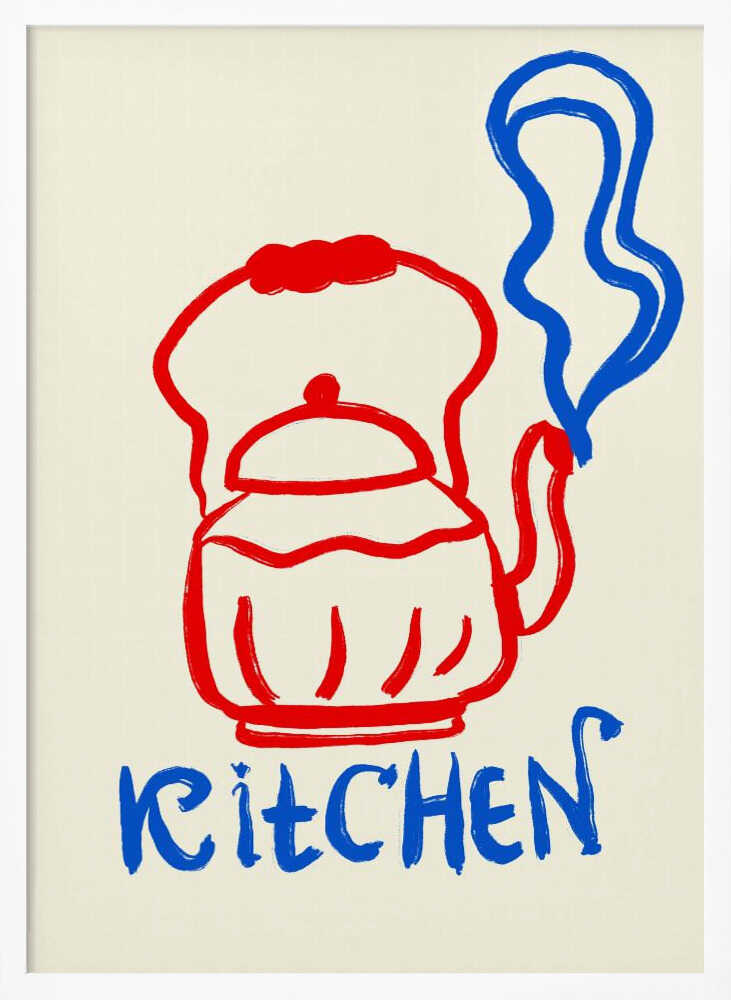 Steaming Kitchen Kettle Art Print UK — Abstract Minimal Wall Art — Kitchen — Wall It All Prints