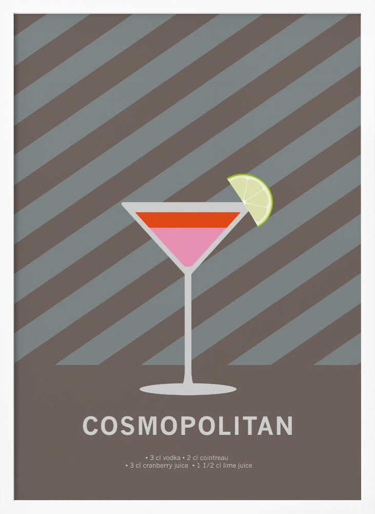 Cosmopolitan Lime Cocktail Art Print UK — Abstract Minimal Wall Art — Kitchen — Wall It All Prints