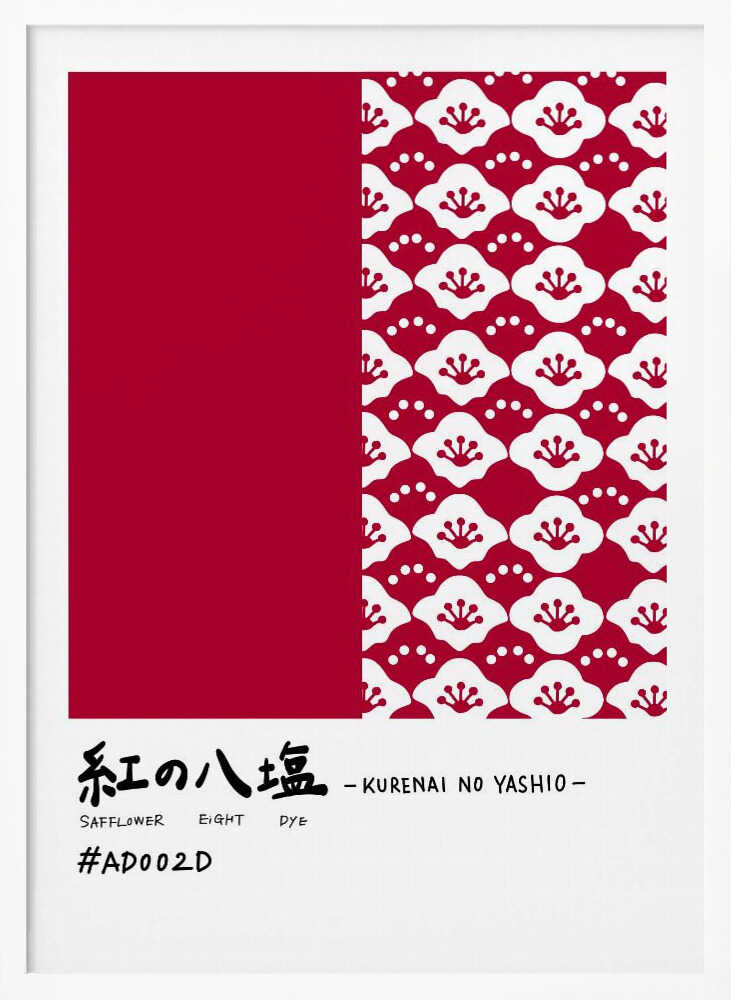Red Japanese Blossom Pattern Art Print UK — Japanese Vibrant Wall Art — Office — Wall It All Prints