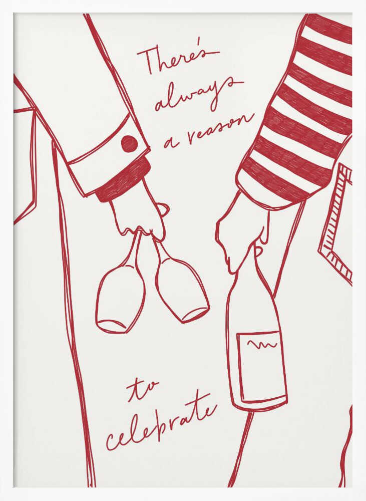 Cheers To Celebration Art Print UK — Abstract Minimal Wall Art — Kitchen — Wall It All Prints