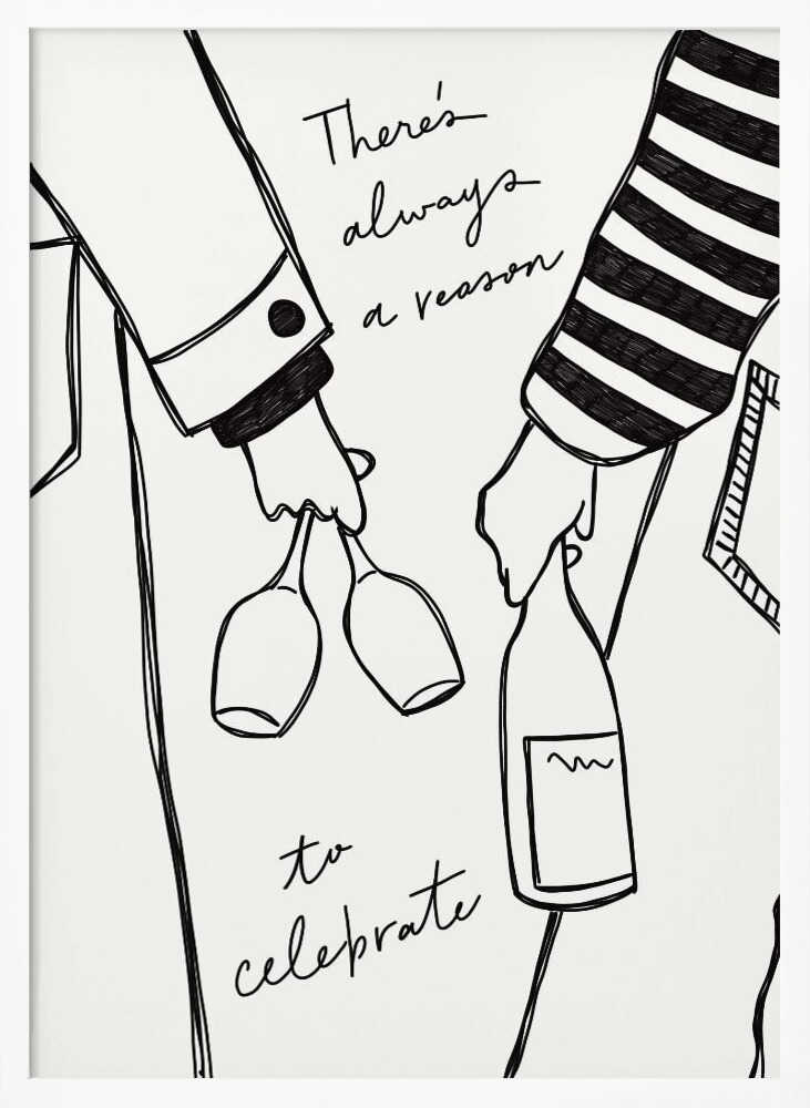 Cheers to Celebration Art Print UK — Food Dark Wall Art — Kitchen — Wall It All Prints