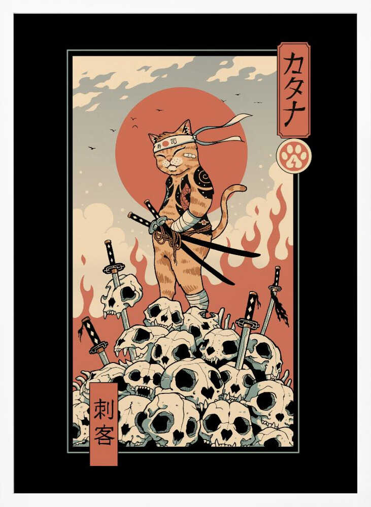 Catana Assassin Art Print UK — Japanese Vibrant Wall Art — Living Room — Wall It All Prints