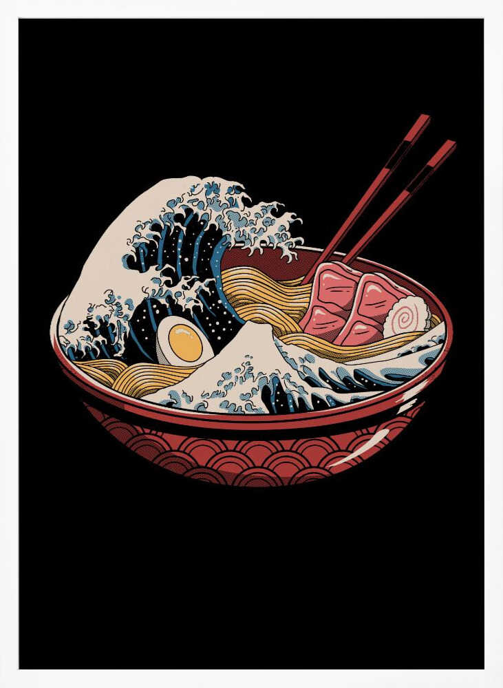 Great Ramen Wave Art Print UK — Japanese Vibrant Wall Art — Kitchen — Wall It All Prints
