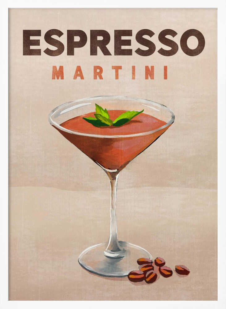 Espresso Martini Cocktail Bar Decor Art Print UK — Dark Moody Dark Wall Art — Kitchen — Wall It All Prints
