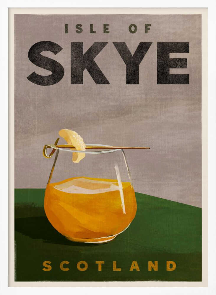 Isle Of Skye Scotland Scotch Cocktail Travel Poster Art Print UK — Vintage Warm Wall Art — Kitchen — Wall It All Prints