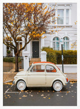 Classic Car Autumn Street Art Print UK — Vintage Vibrant Wall Art — Living Room — Wall It All Prints