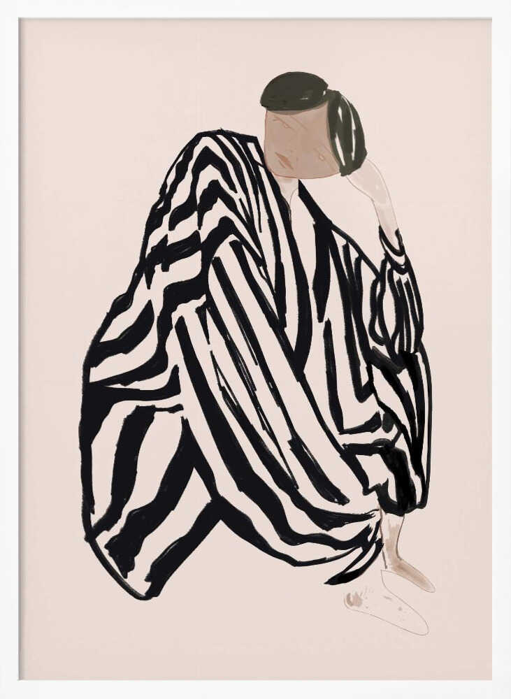 Pensive Striped Figure
