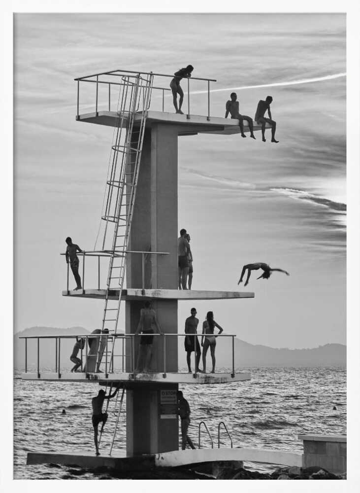 Summer Diving Tower Fun Art Print UK — Landscape Dark Wall Art — Living Room — Wall It All Prints