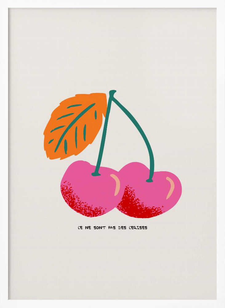 Pink Cherries Illustration Art Print UK — Botanical Vibrant Wall Art — Kitchen — Wall It All Prints
