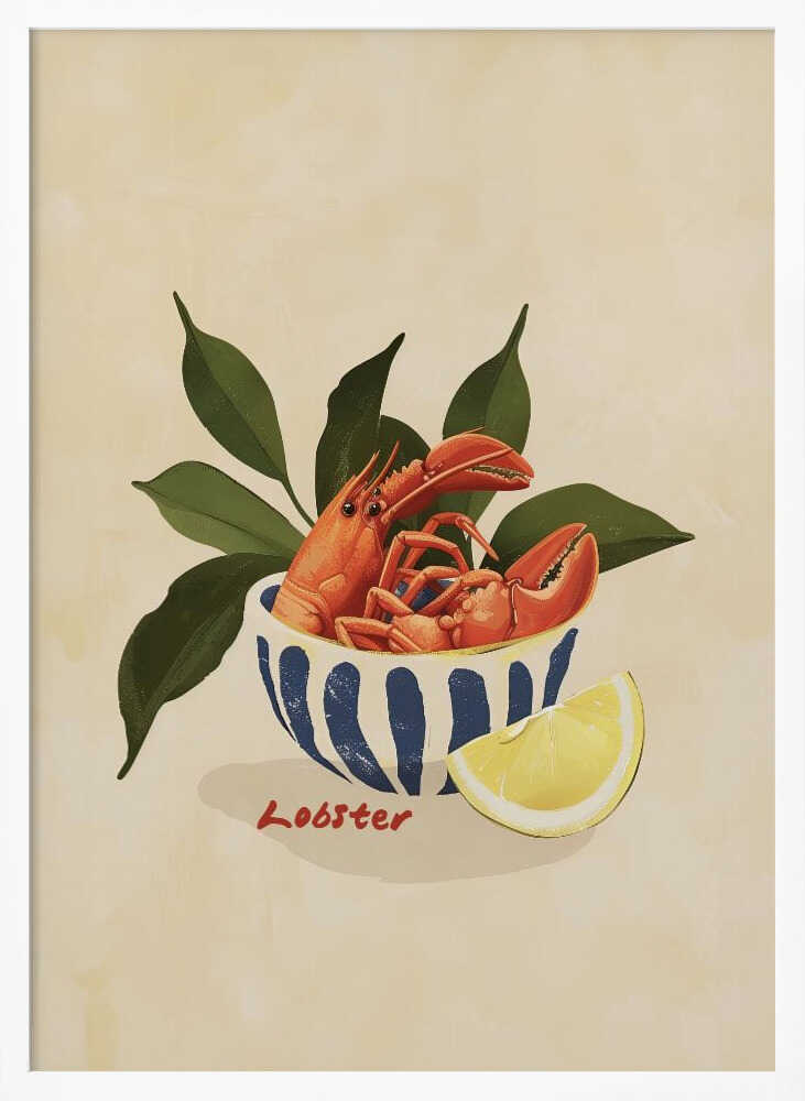 Lobster Delight Art Print UK — Food Vibrant Wall Art — Kitchen — Wall It All Prints