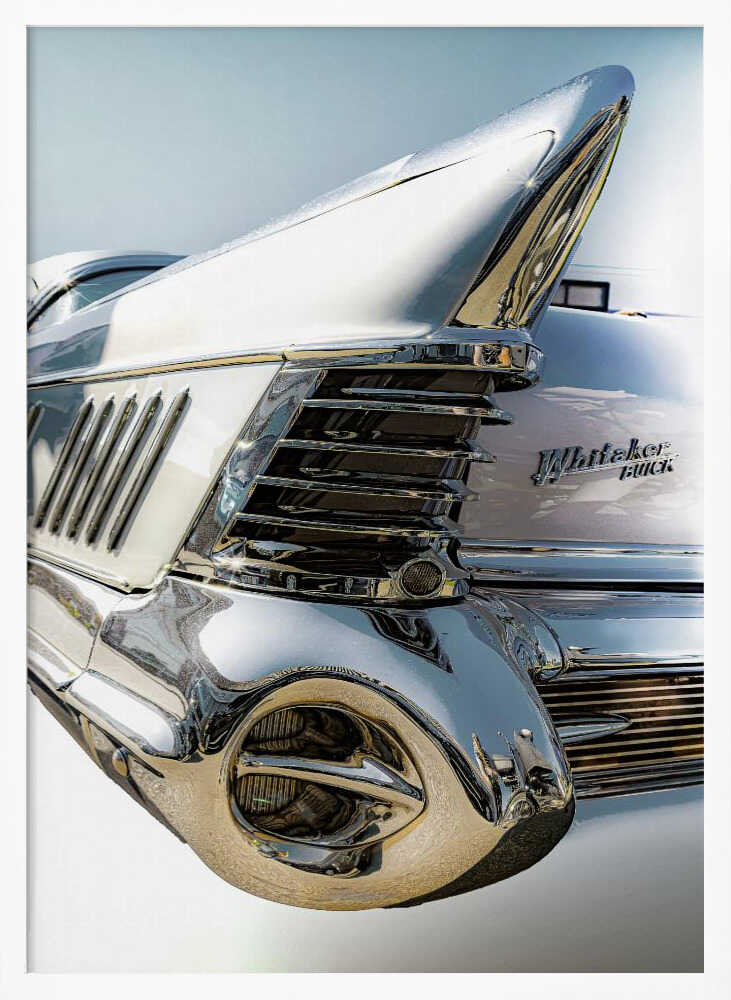 Classic Chrome Tailfin Art Print UK — Vintage Elegant Wall Art — Living Room — Wall It All Prints