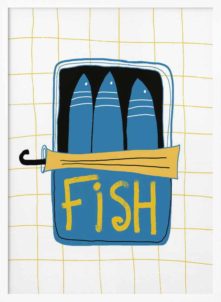 Blue Fish Tin Art Print UK — Abstract Vibrant Wall Art — Kitchen — Wall It All Prints