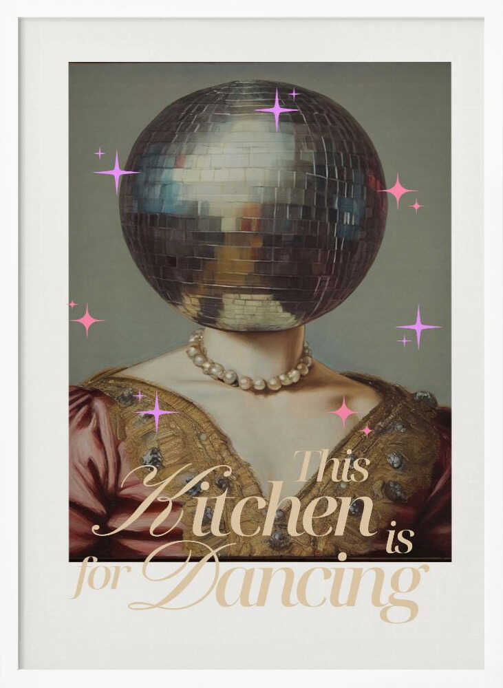 Glamorous Kitchen Dancing Art Print UK — Portrait Minimal Wall Art — Kitchen — Wall It All Prints