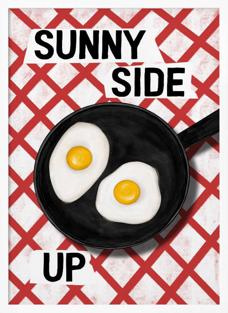 Sunny Side Up Eggs Art Print UK — Abstract Vibrant Wall Art — Kitchen — Wall It All Prints