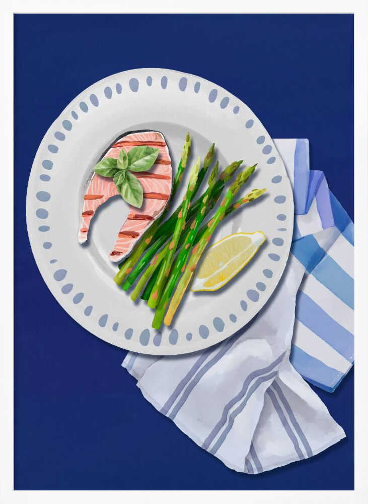 Fresh Grilled Salmon Art Print UK — Food Minimal Wall Art — Kitchen — Wall It All Prints