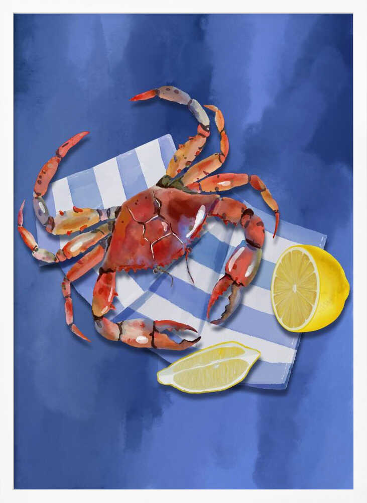Fresh Crab and Lemon Art Print UK — Landscape Fresh Wall Art — Kitchen — Wall It All Prints