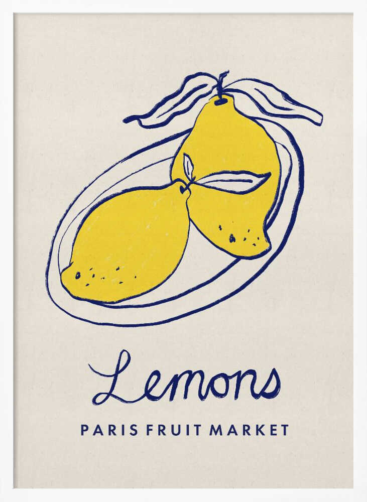 Paris Fruit Market Lemons Art Print UK — Vintage Vibrant Wall Art — Kitchen — Wall It All Prints