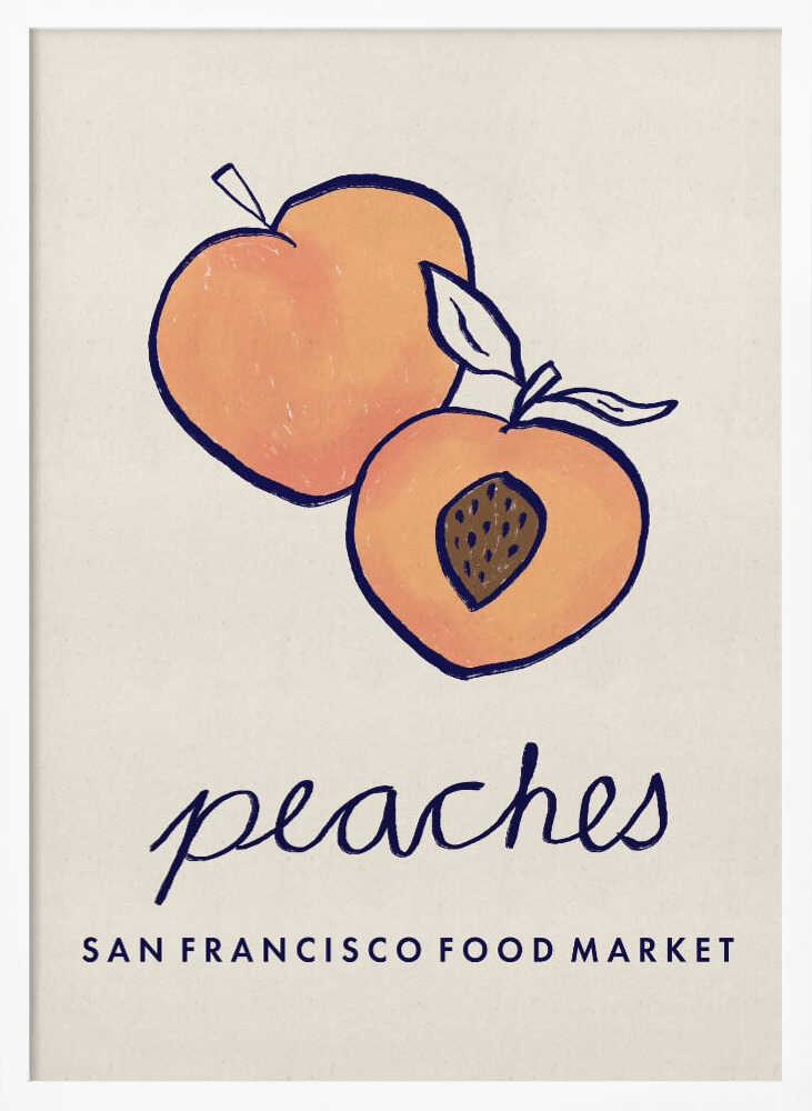 Fresh Summer Peaches Art Print UK — Botanical Fresh Wall Art — Kitchen — Wall It All Prints