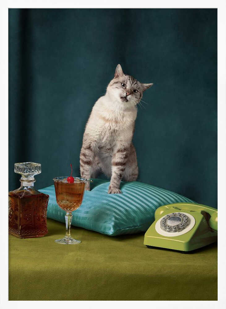 Funny Retro Cat Art Print UK — Portrait Fresh Wall Art — Living Room — Wall It All Prints