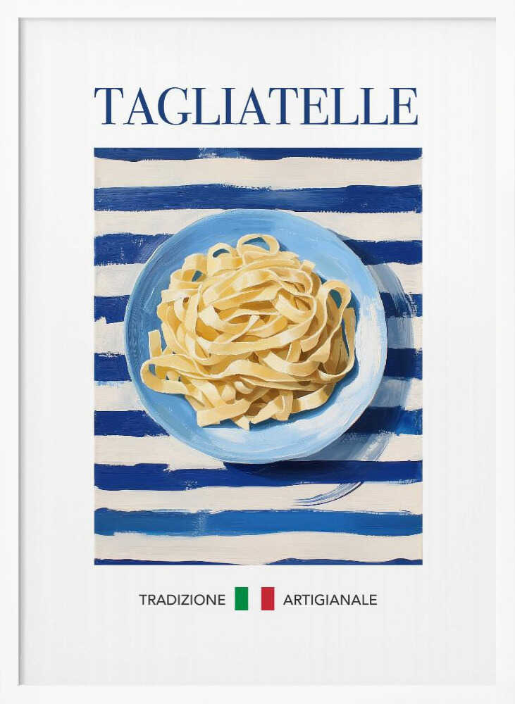 Traditional Tagliatelle Pasta Art Print UK — Food Vibrant Wall Art — Kitchen — Wall It All Prints