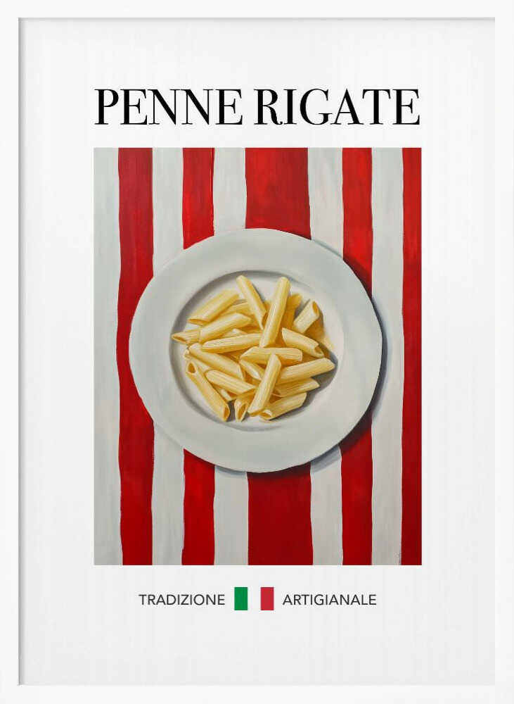 Penne Rigate Plate Art Print UK — Abstract Minimal Wall Art — Kitchen — Wall It All Prints