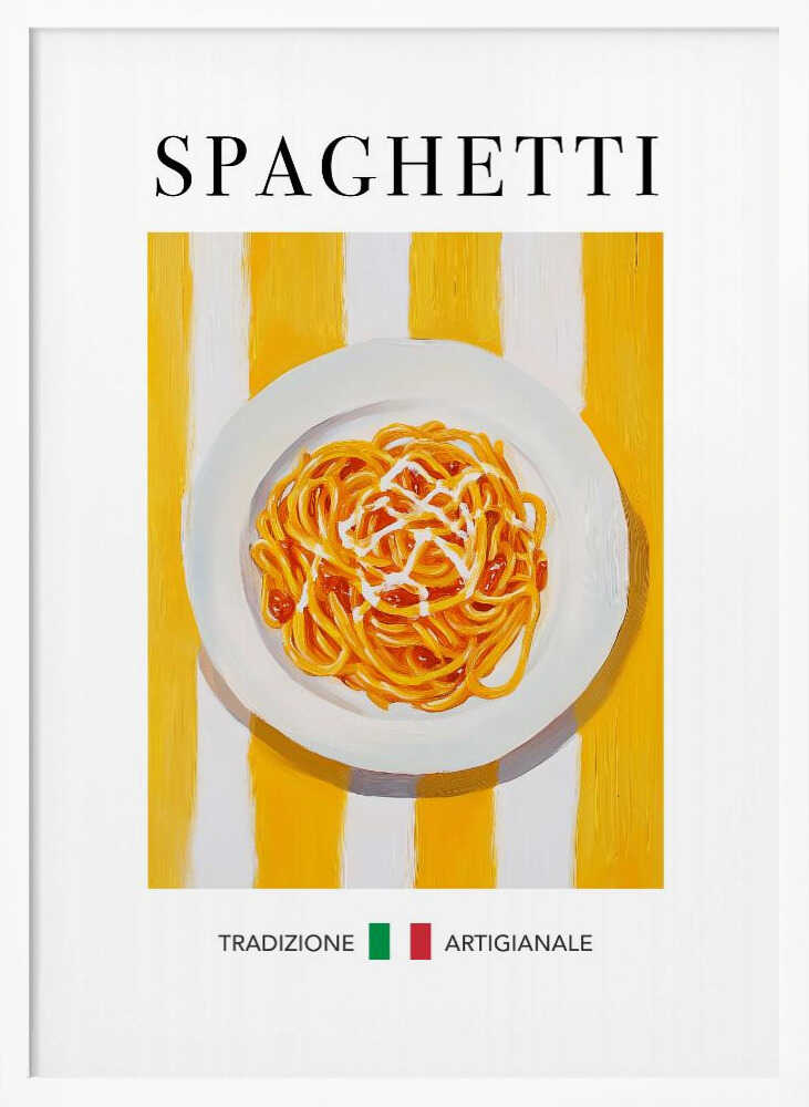 Vibrant Italian Spaghetti Art Print UK — Vintage Vibrant Wall Art — Kitchen — Wall It All Prints