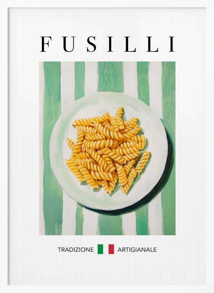 Italian Fusilli Plate Art Print UK — Food Fresh Wall Art — Kitchen — Wall It All Prints