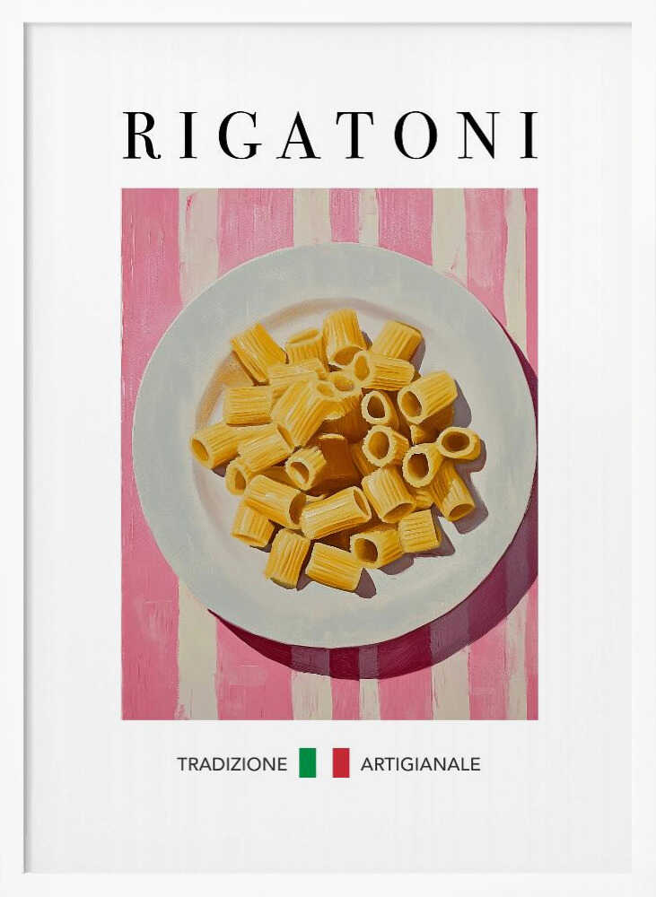 Fresh Rigatoni Still Life Art Print UK — Abstract Vibrant Wall Art — Kitchen — Wall It All Prints