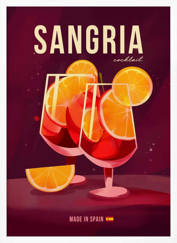 Refreshing Sangria Cocktail Art Print UK — Vintage Vibrant Wall Art — Kitchen — Wall It All Prints