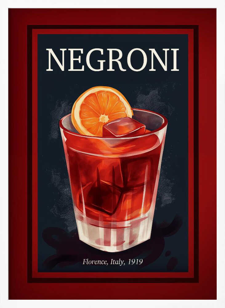 Vintage Florence Negroni Art Print UK — Dark Moody Dark Wall Art — Living Room — Wall It All Prints