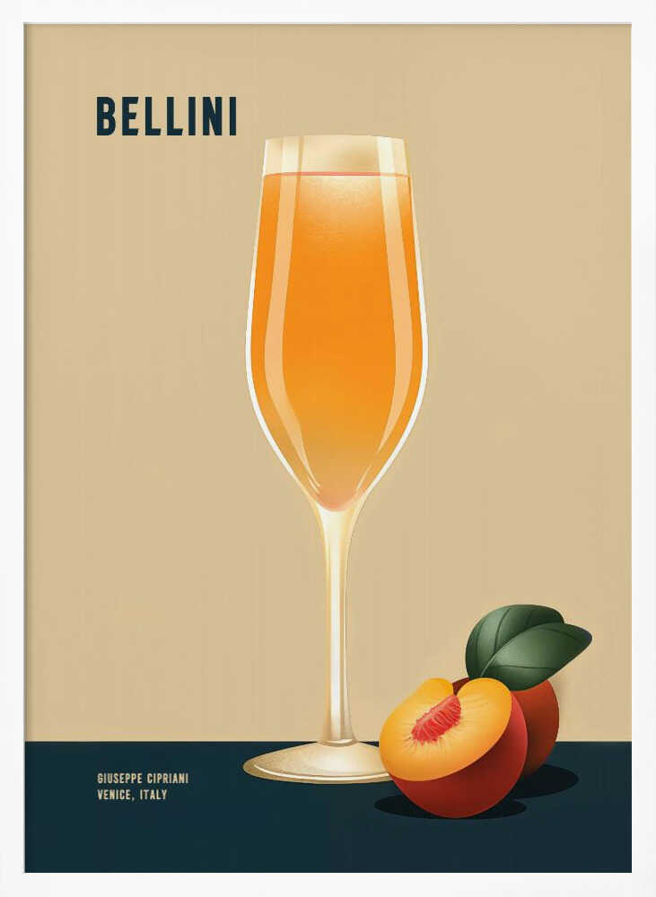 Refreshing Peach Bellini Art Print UK — Abstract Minimal Wall Art — Kitchen — Wall It All Prints
