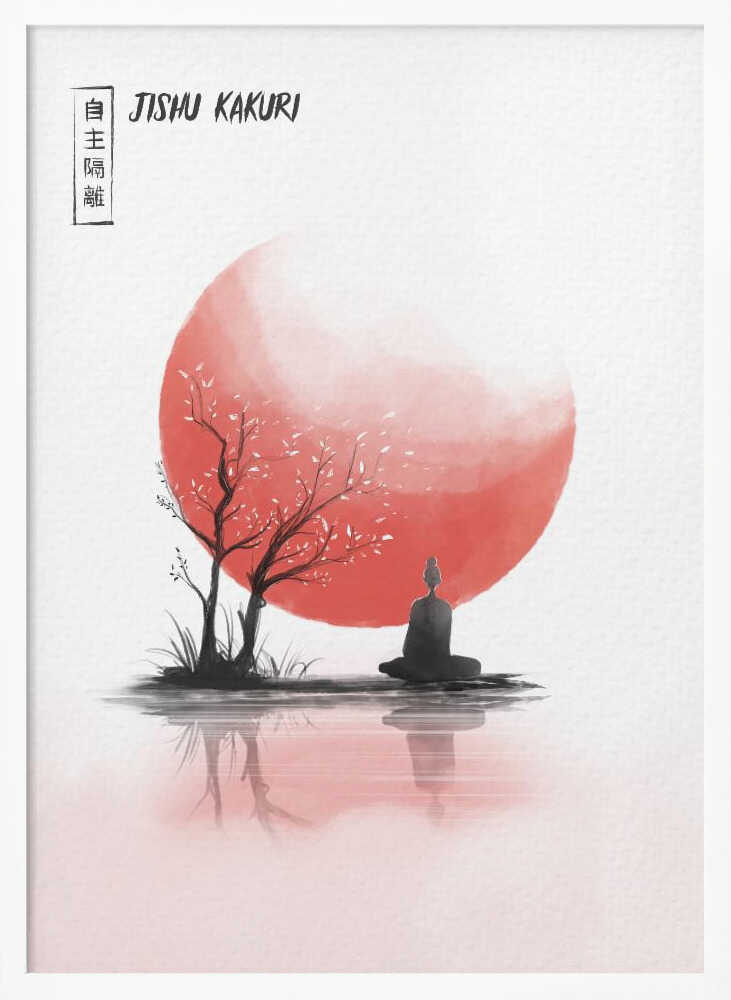Buddha's Peaceful Reflection Art Print UK — Japanese Calm Wall Art — Bedroom — Wall It All Prints
