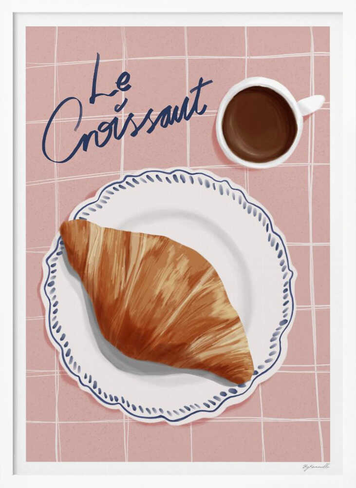 Le Croissant Morning Art Print UK — Food Warm Wall Art — Kitchen — Wall It All Prints