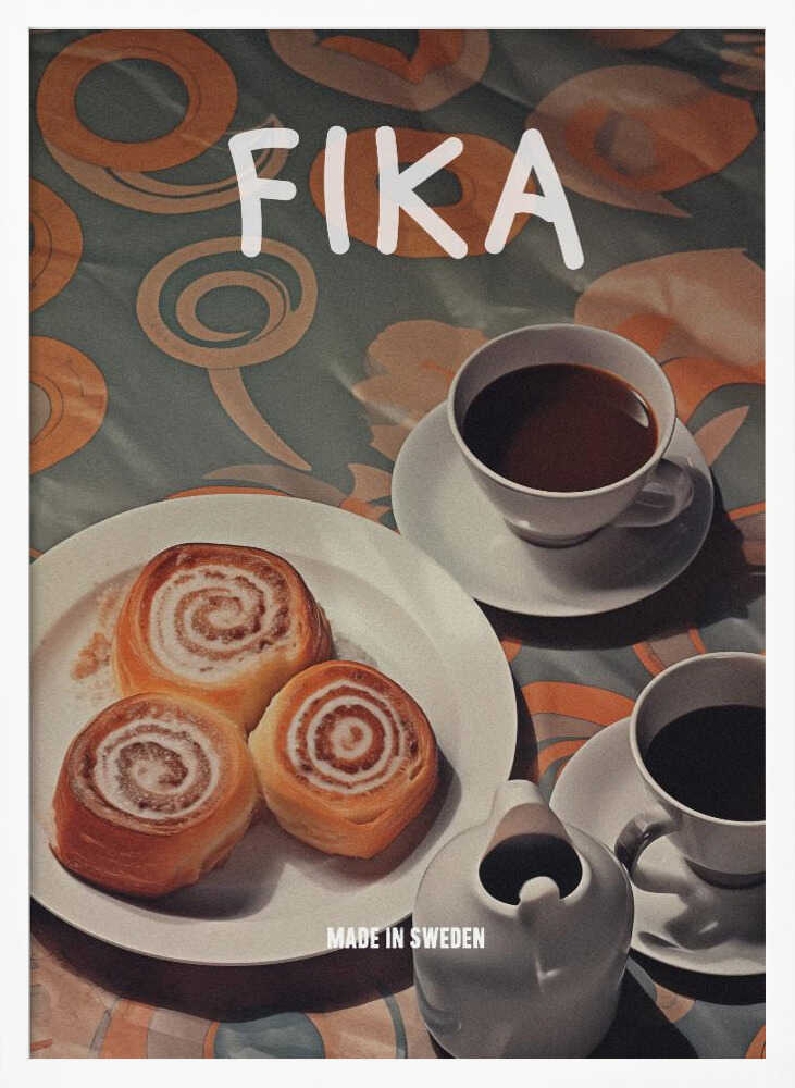 Swedish Fika Break Art Print UK — Vintage Vibrant Wall Art — Kitchen — Wall It All Prints
