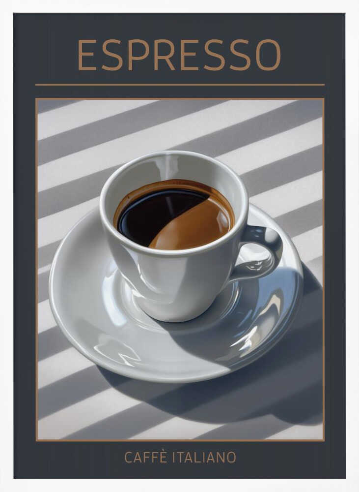 Espresso Morning Light Art Print UK — Dark Moody Dark Wall Art — Kitchen — Wall It All Prints