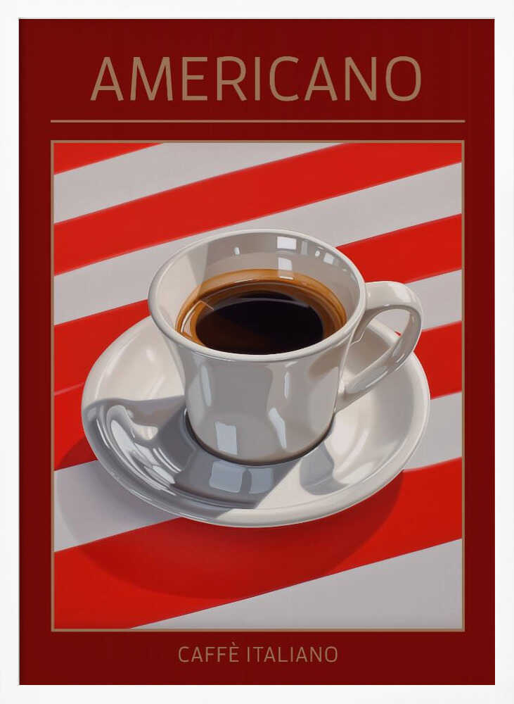 Classic Americano Coffee Art Print UK — Abstract Vibrant Wall Art — Kitchen — Wall It All Prints