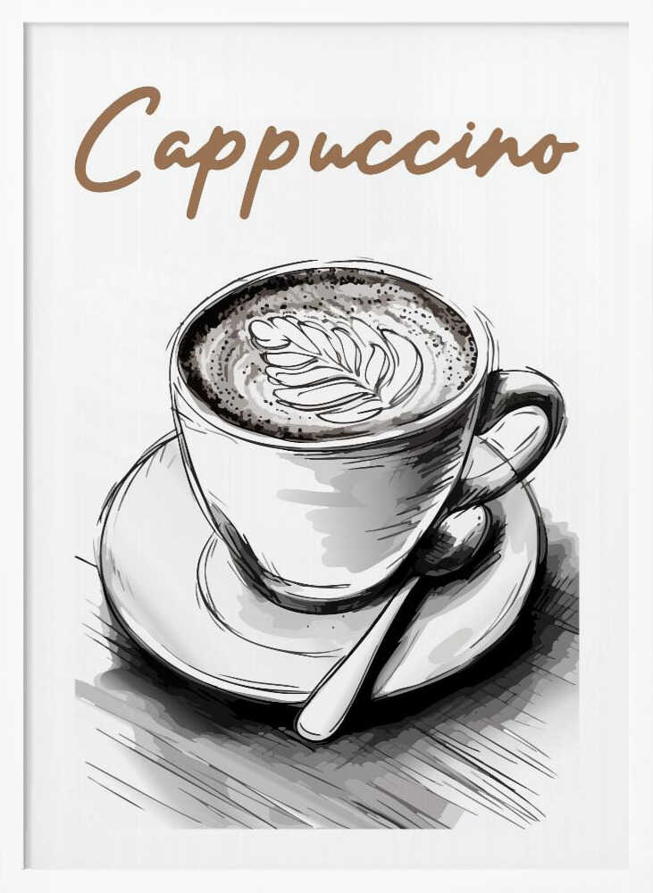 Cappuccino Latte Art Art Print UK — Food Warm Wall Art — Kitchen — Wall It All Prints