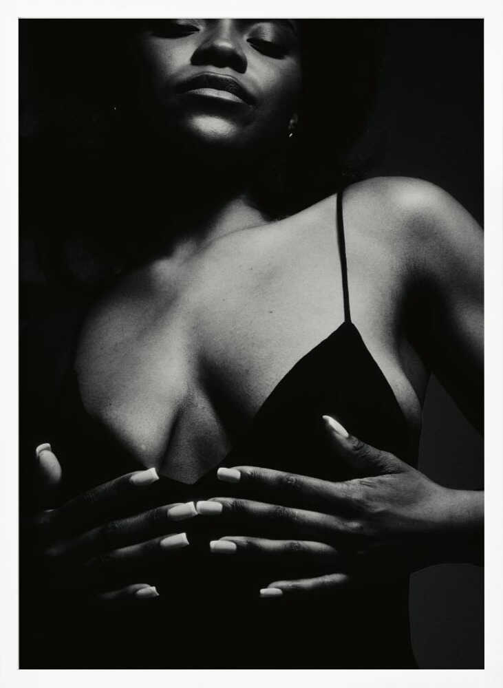 Sensual Black Woman Art Print UK — Dark Moody Calm Wall Art — Living Room — Wall It All Prints