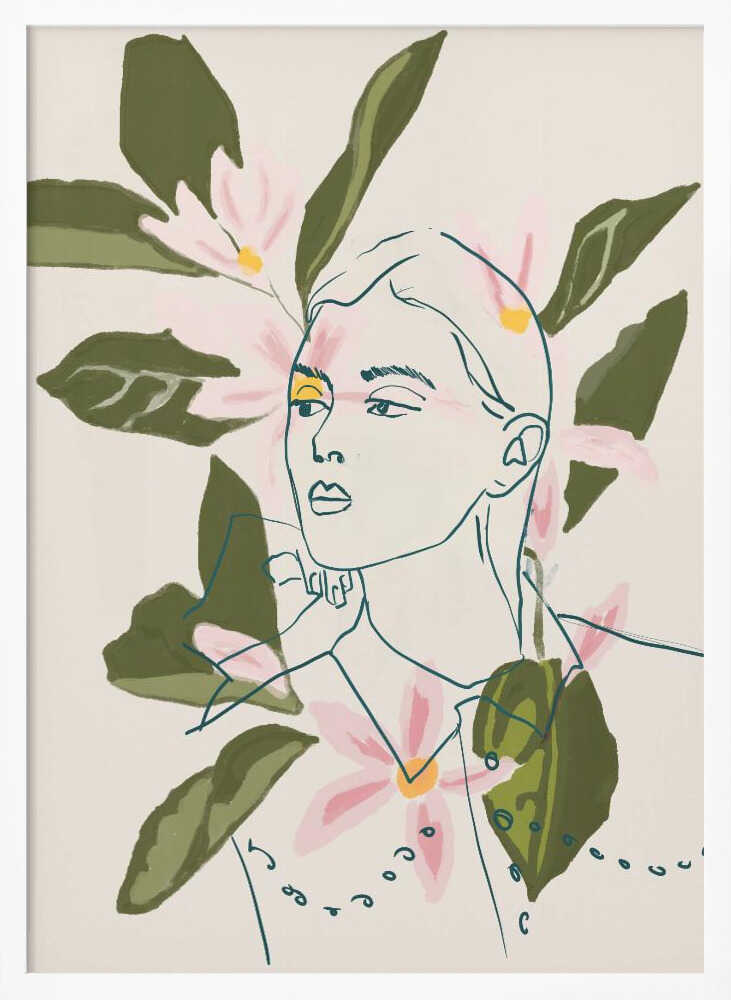 Yellow Eyes Floral Portrait Art Print UK — Botanical Vibrant Wall Art — Office — Wall It All Prints