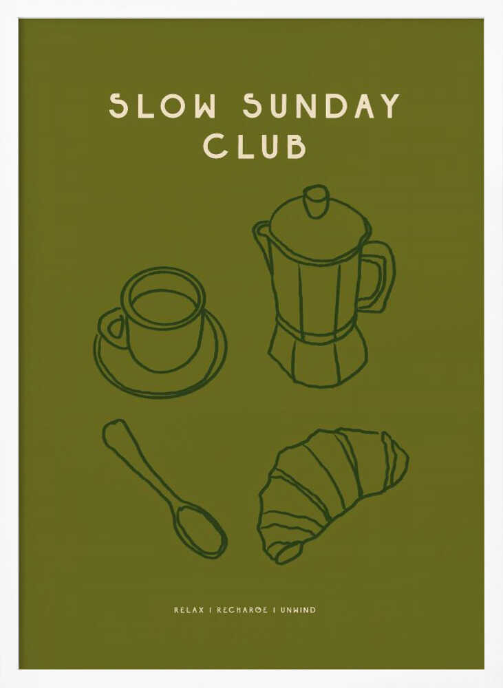 Leisurely Brew Morning Art Print UK — Food Minimal Wall Art — Kitchen — Wall It All Prints