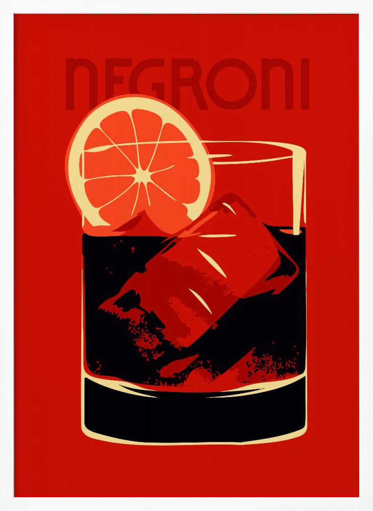 Classic Negroni Cocktail Art Print UK — Abstract Vibrant Wall Art — Kitchen — Wall It All Prints
