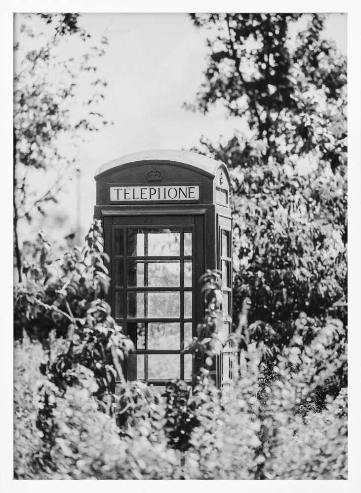 Timeless English Phone Booth Art Print UK — Botanical Calm Wall Art — Living Room — Wall It All Prints