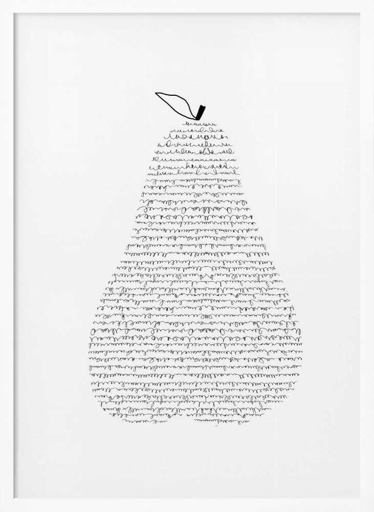 Literary Pear Art Print UK — Botanical Dark Wall Art — Kitchen — Wall It All Prints